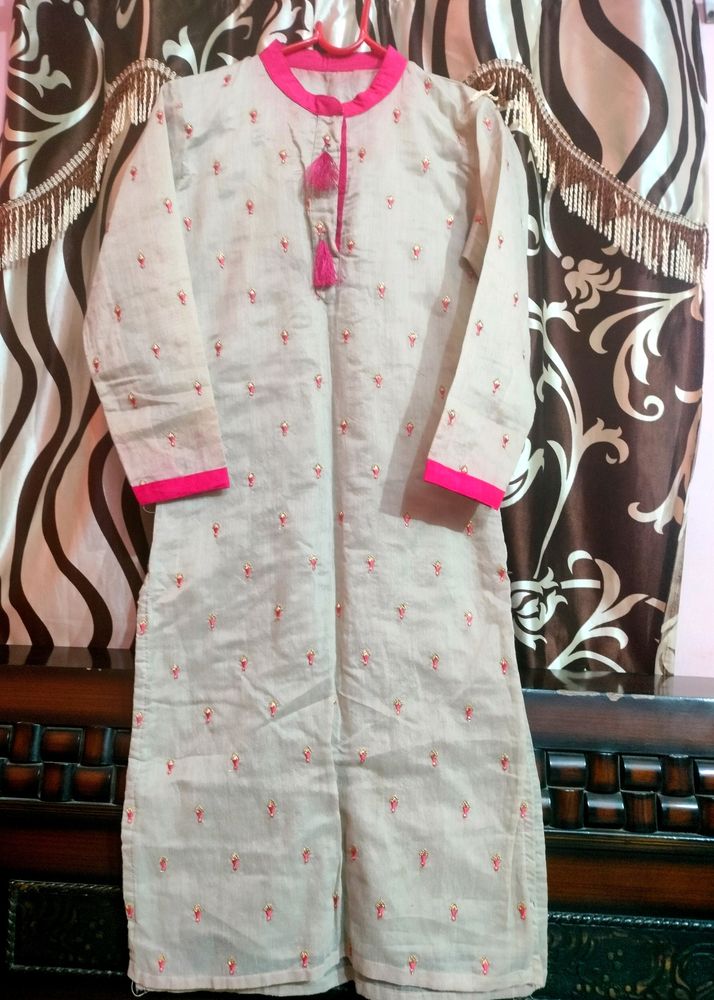 Beautiful Grey Pink Kurta