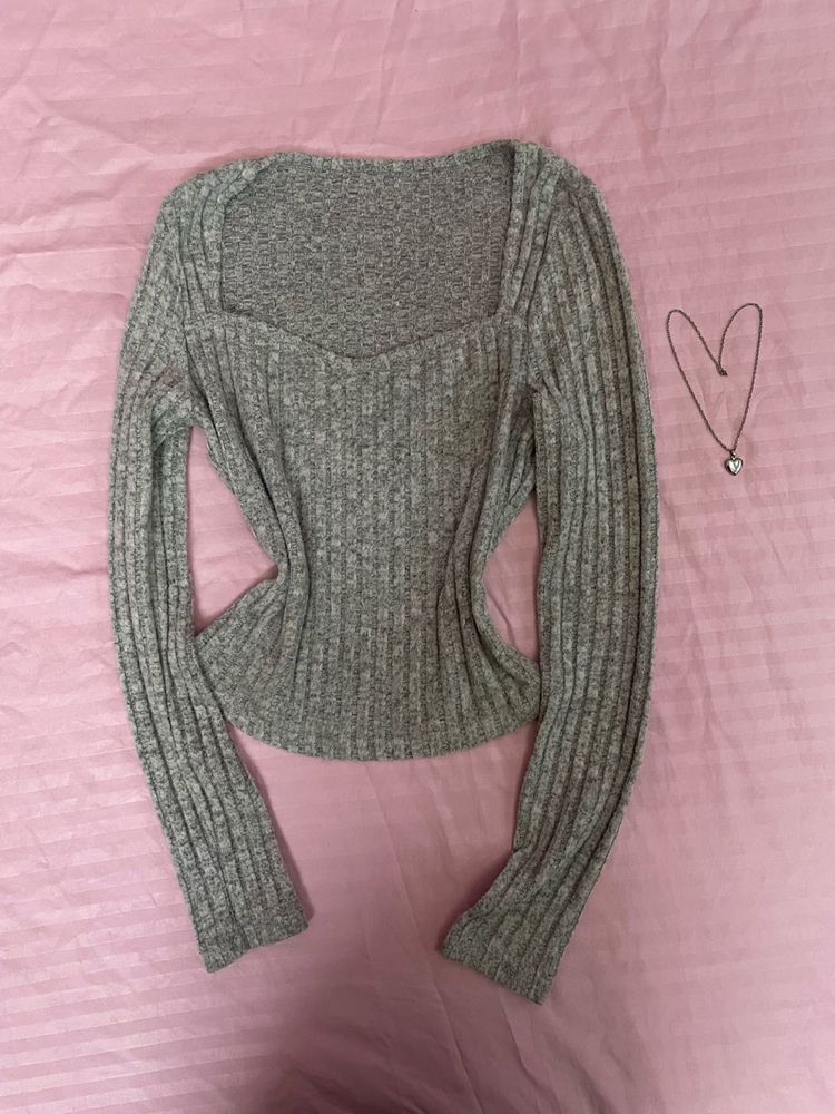 Gray Long Sleeve Savanna  Top