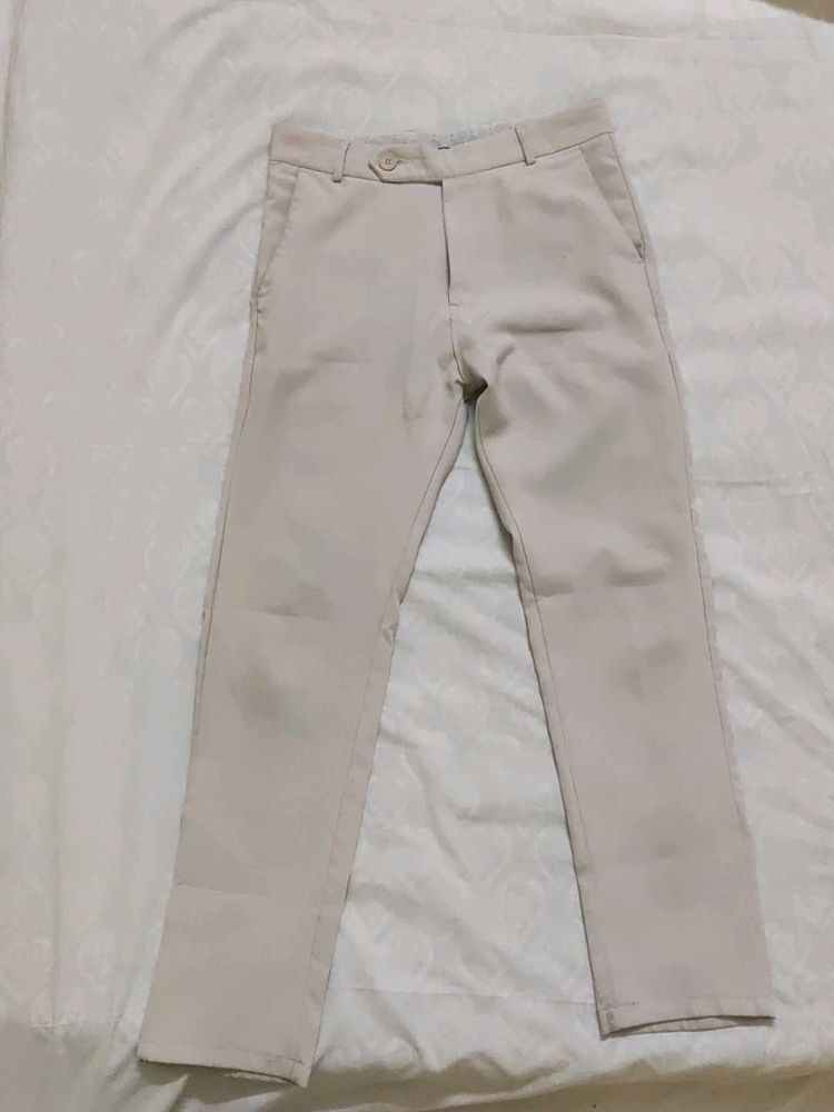 Beige Casual Pants
