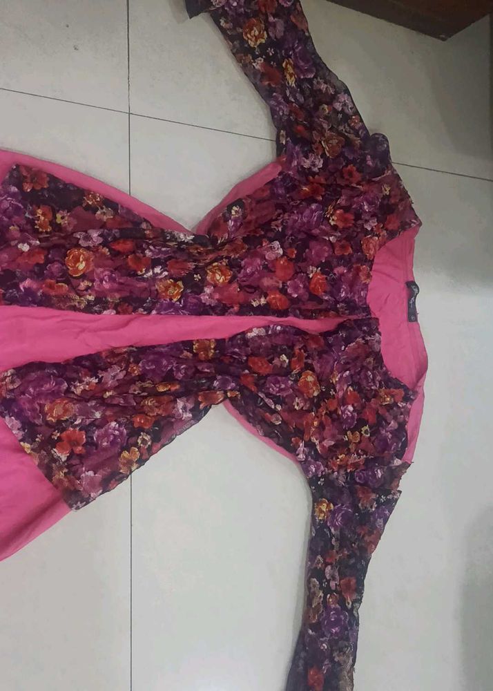 Floral Print Pink Dress