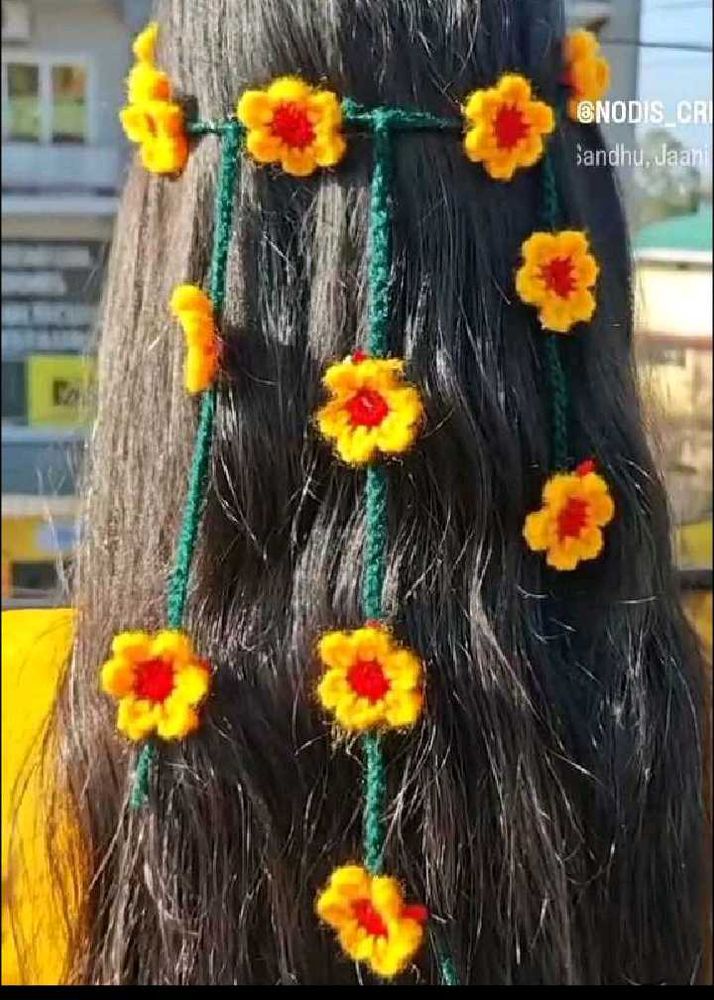 Floral Crochet Hair Accessory, totally new