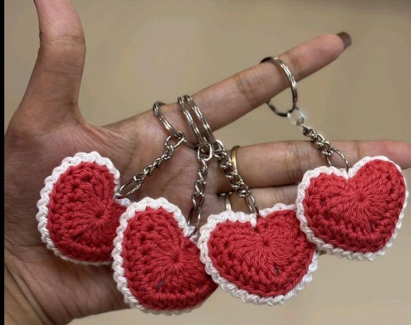 Heart Crochet Keychain