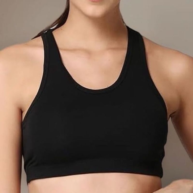 Black Sports Bra - Racerback Style