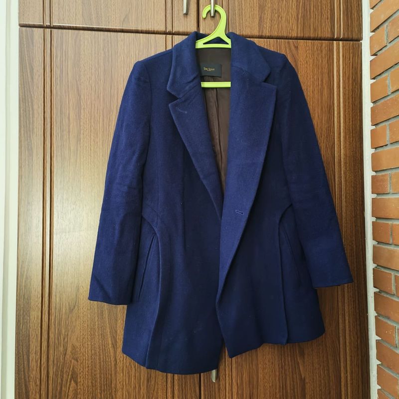 Navy blue felt coat