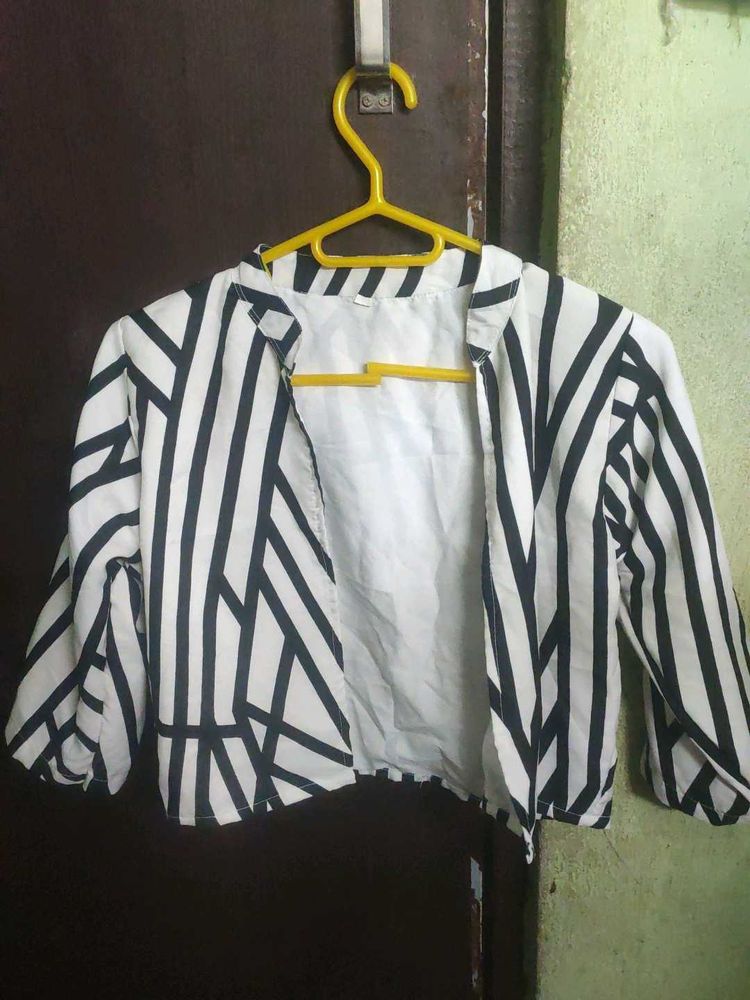 Striped Cropped Jacket