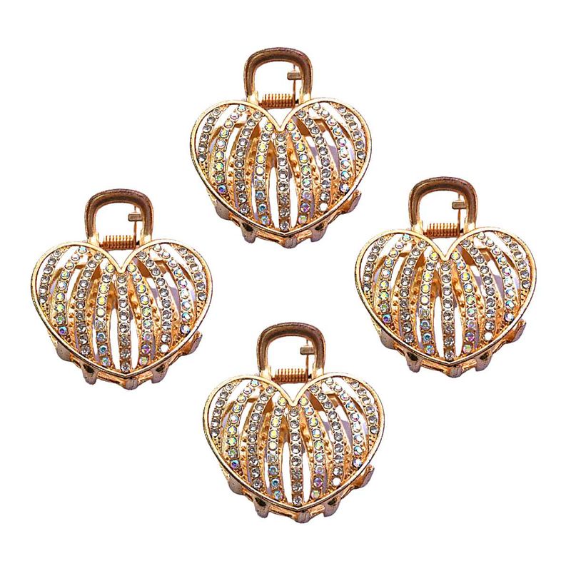 Golden Heart Hair Clutcher Combo Pack of 4
