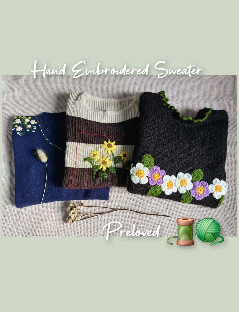 Vintage Aesthetic Embroidered Preloved Sweater