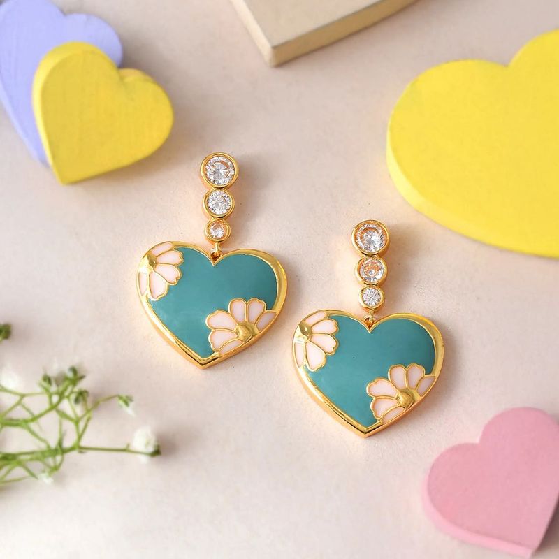 Voylla Valentine&#39;s Day Camellia Drop Earrings