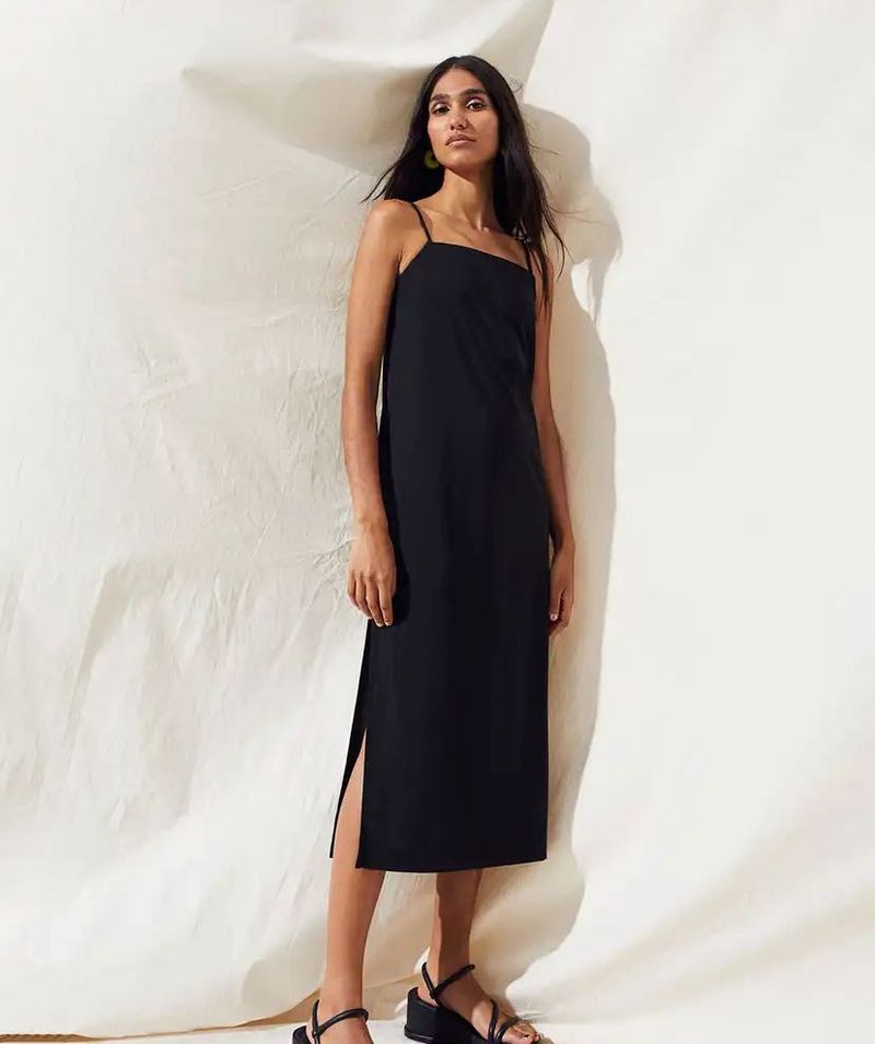 Sleek Black Slip Dress