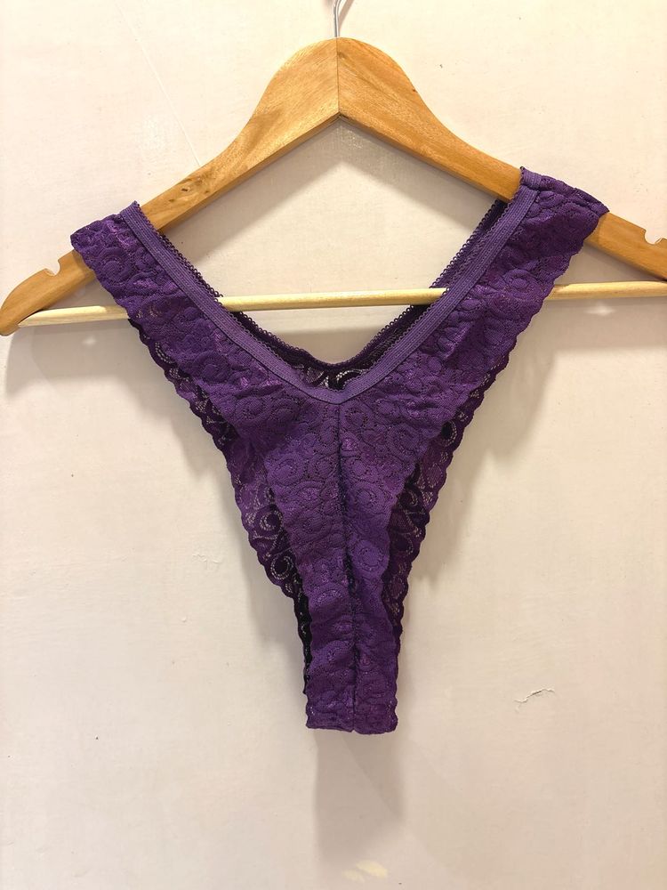 Purple Lace Thong