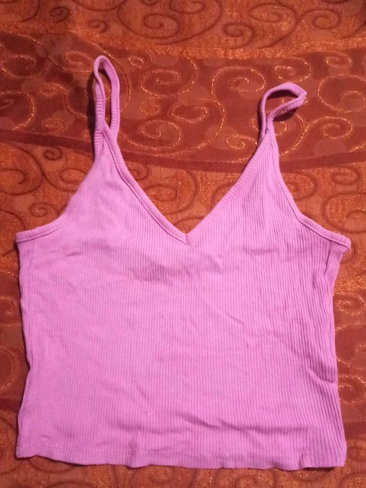 Pink Ribbed Tank Top
