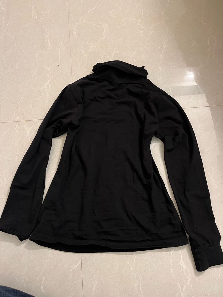Black Turtle Neck Full Sleeve Top