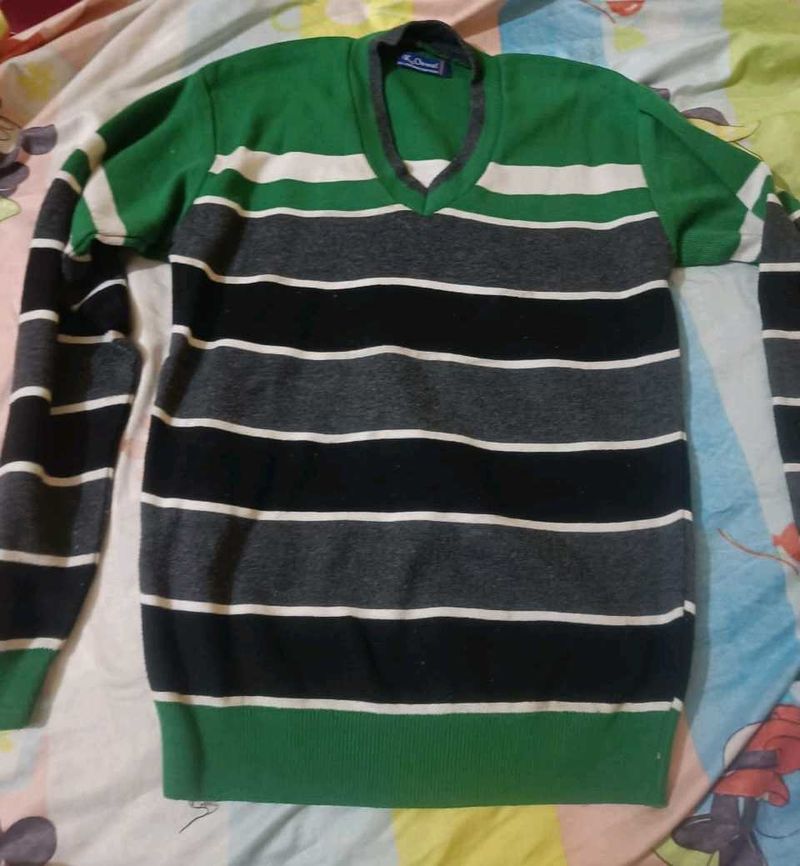 Mens Striped Knit Sweater