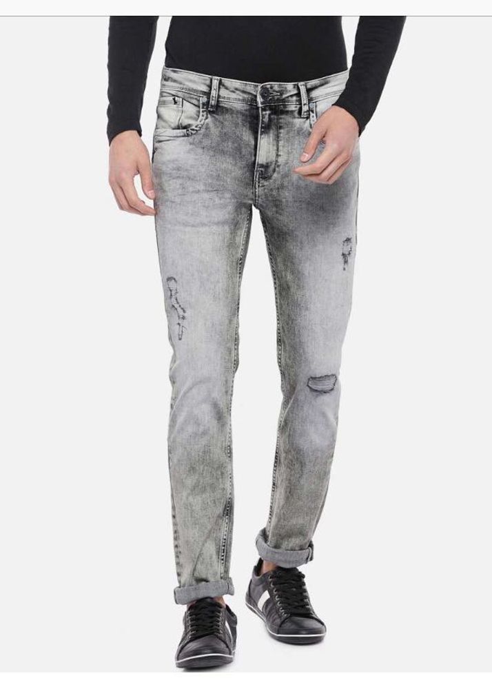 Ed Hardy Men Grey Skinny Fit Mid-rise Jeans