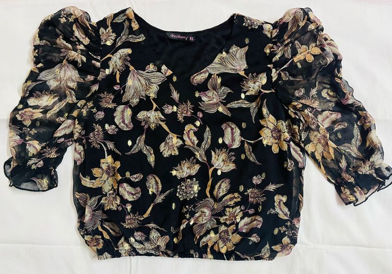 Floral Puff Sleeve Top