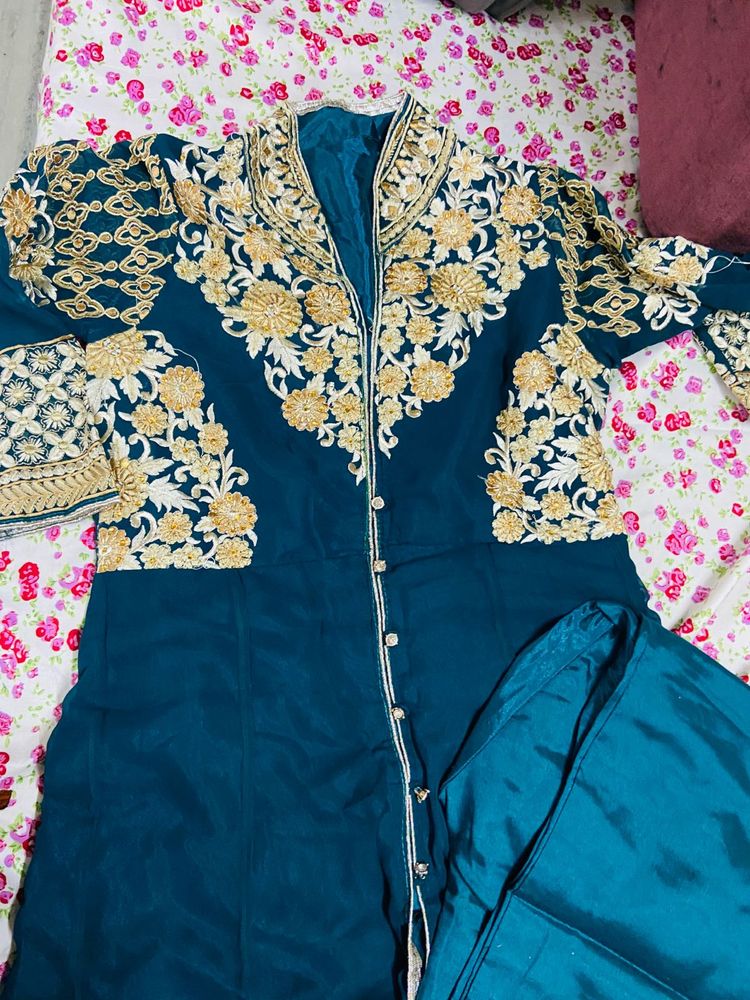 peacock green Shirt with pants