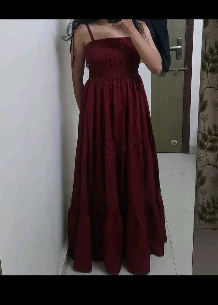 Elegant Maroon Maxi Dress