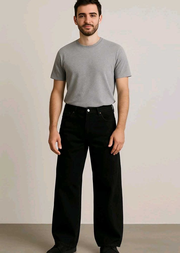 Wide Leg Black Jeans
