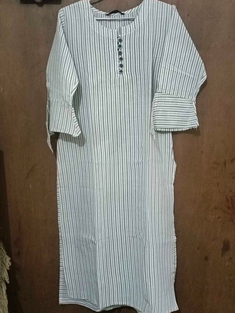 Striped long kurta plazzo set
