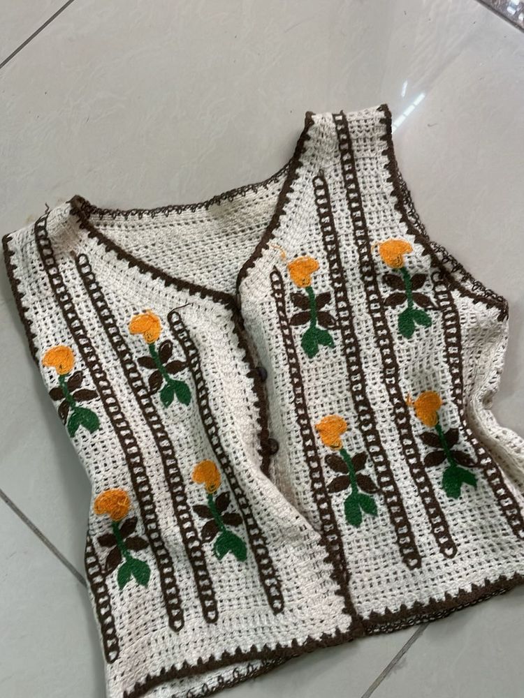 Crop Embroidered Shrug