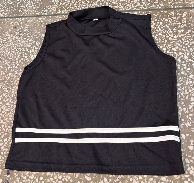 Sleeveless Black  Crop Top