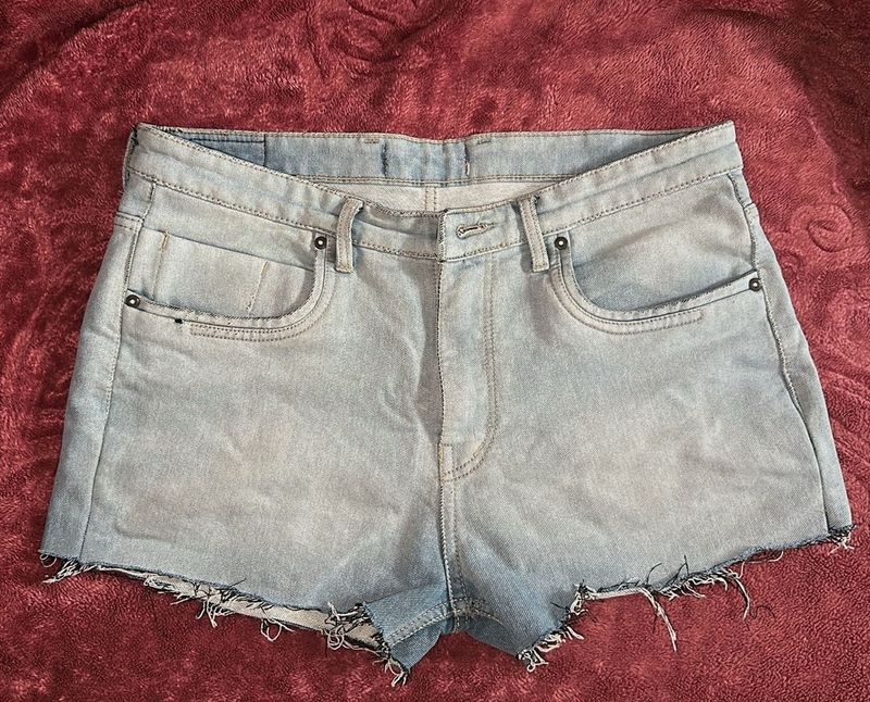Light Wash Denim Cutoff Shorts