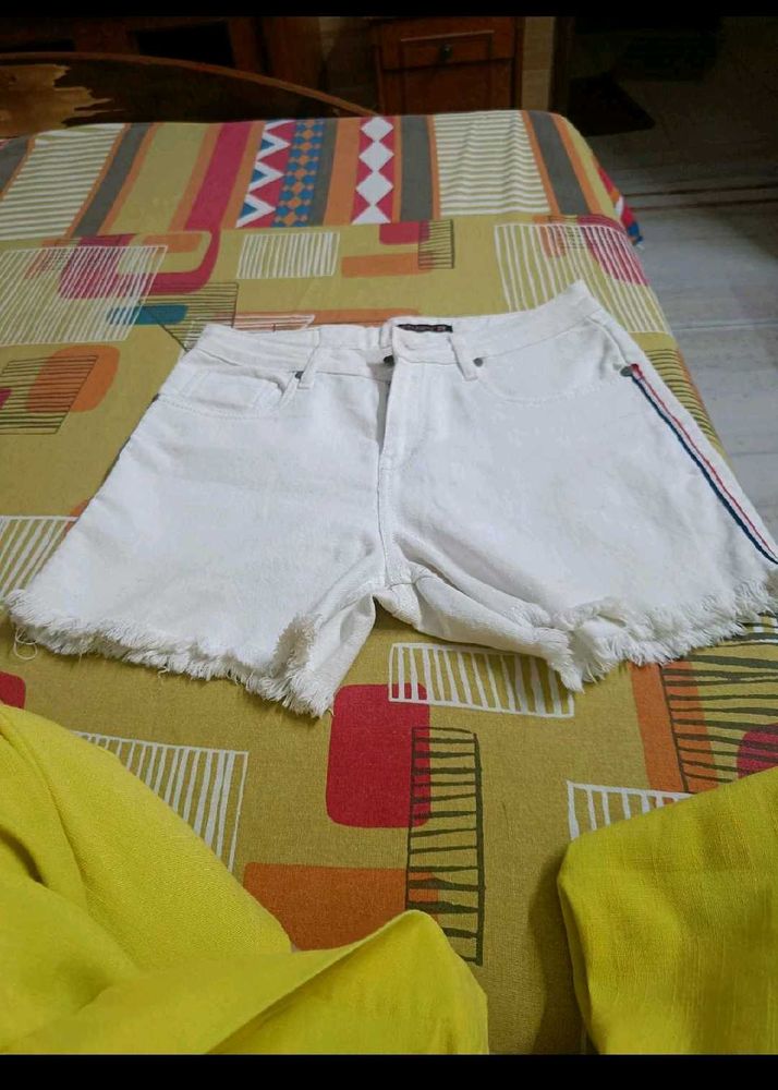 White Denim Shorts