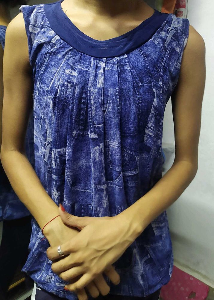 Blue Printed Top