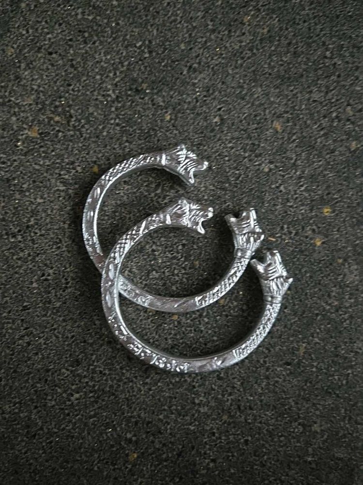 COMBO 2 Silver Lion Head Kade Anti Tarnish