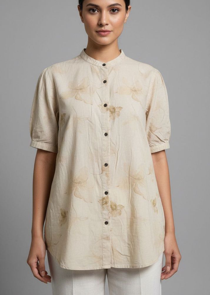 Floral Print Beige Top