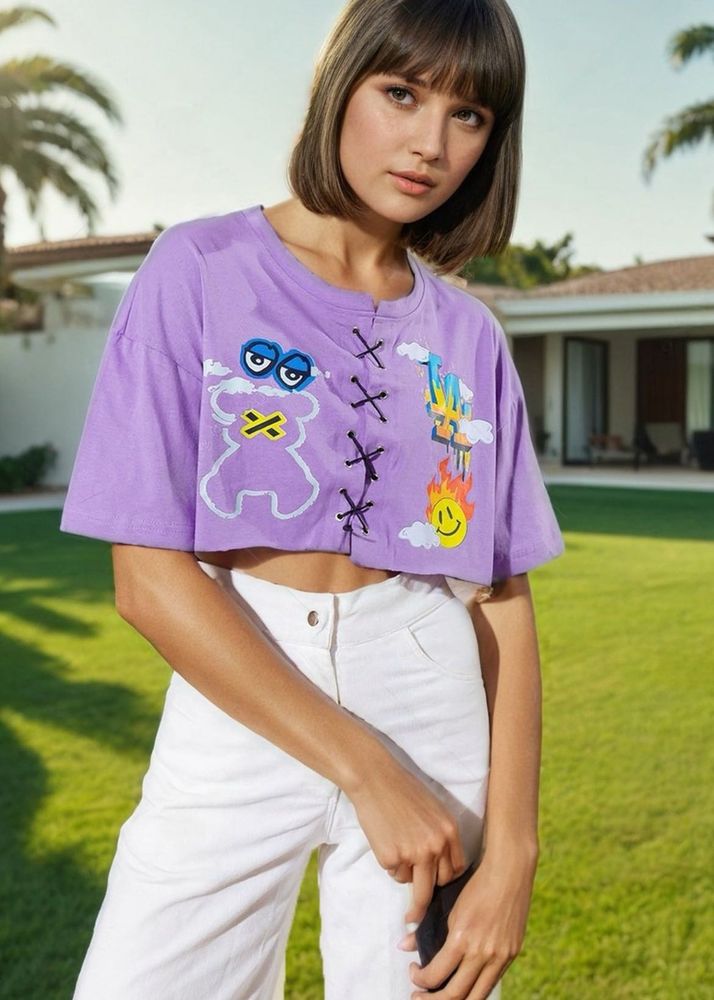 Lace Up Crop Top