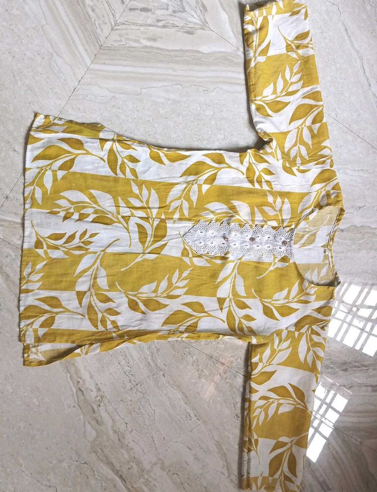 Yellow Cotton Kurti