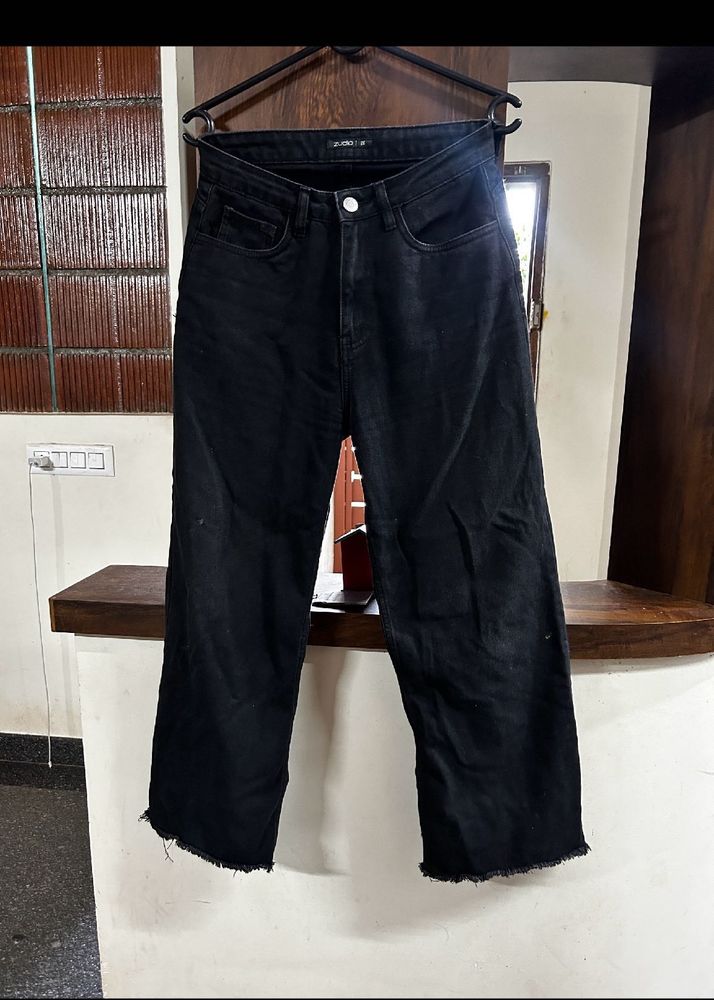 Zudio Black Wide Leg Jeans