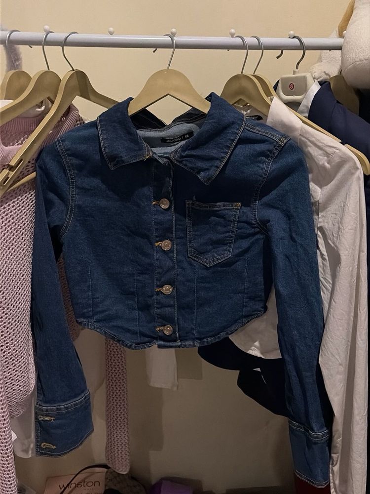 Denim Cropped Jacket