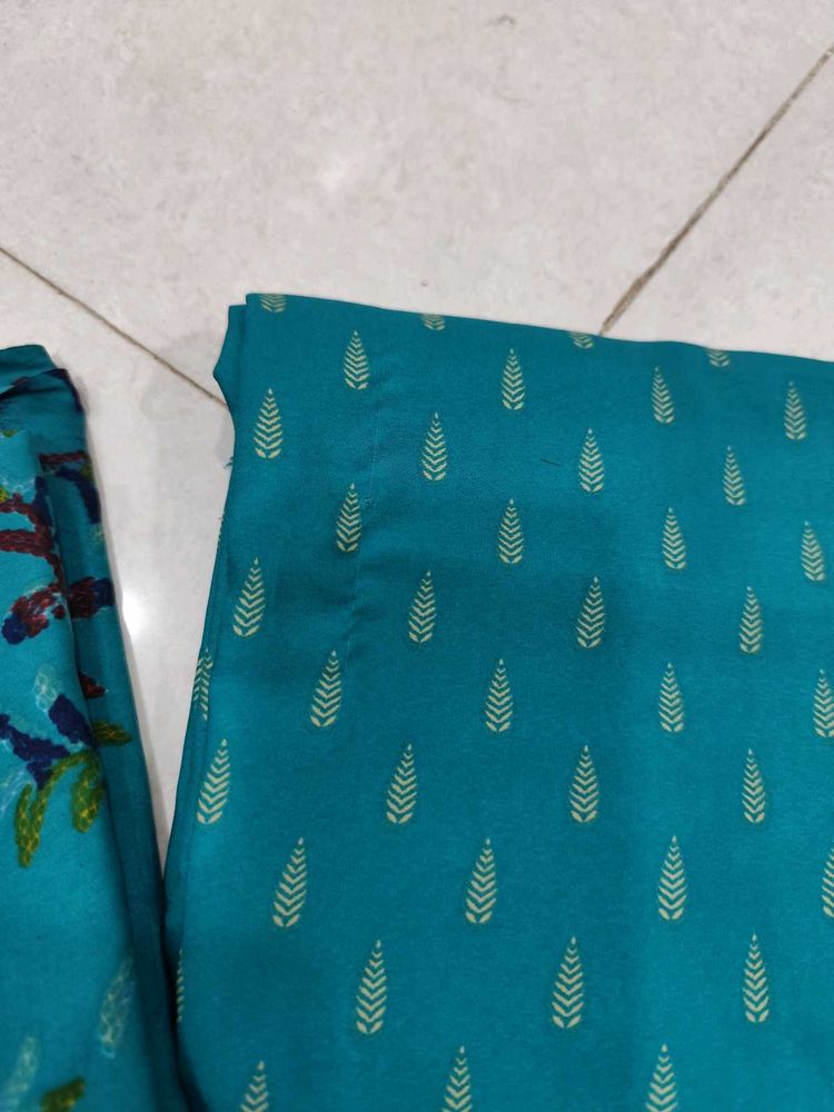 crepe synthetic Dress Material with Leaf Print