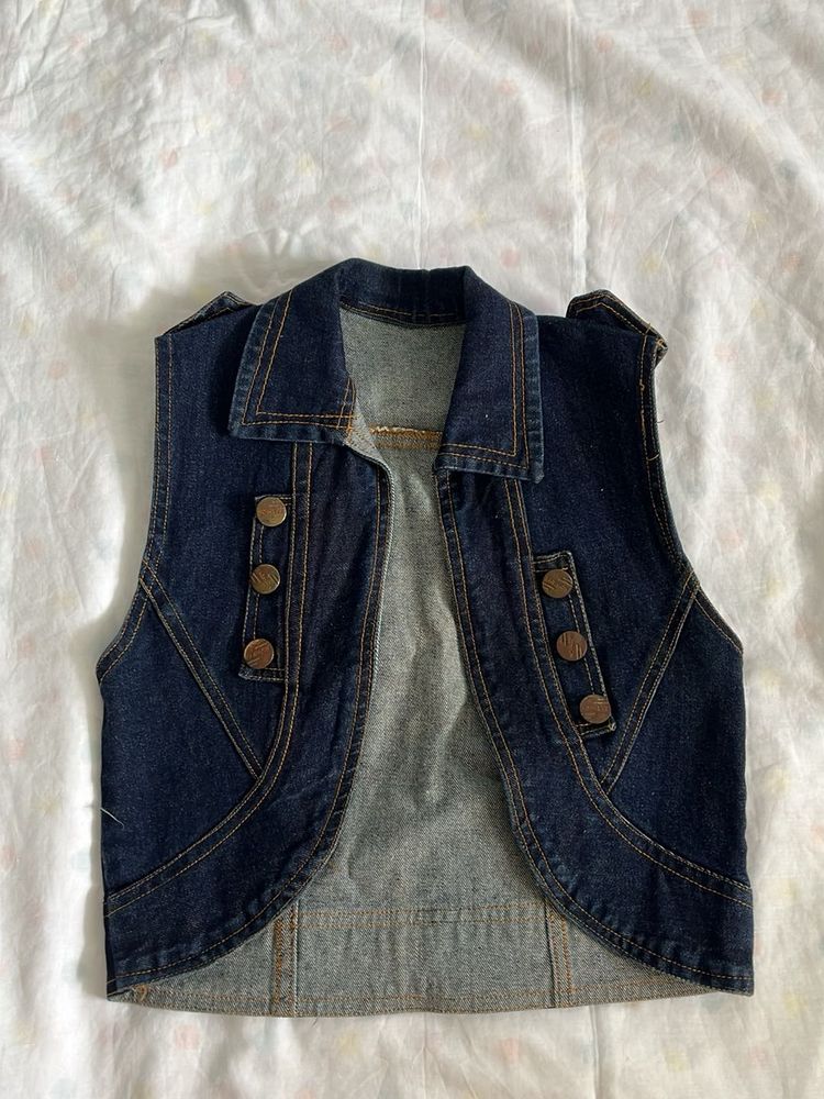 Denim Open Jacket