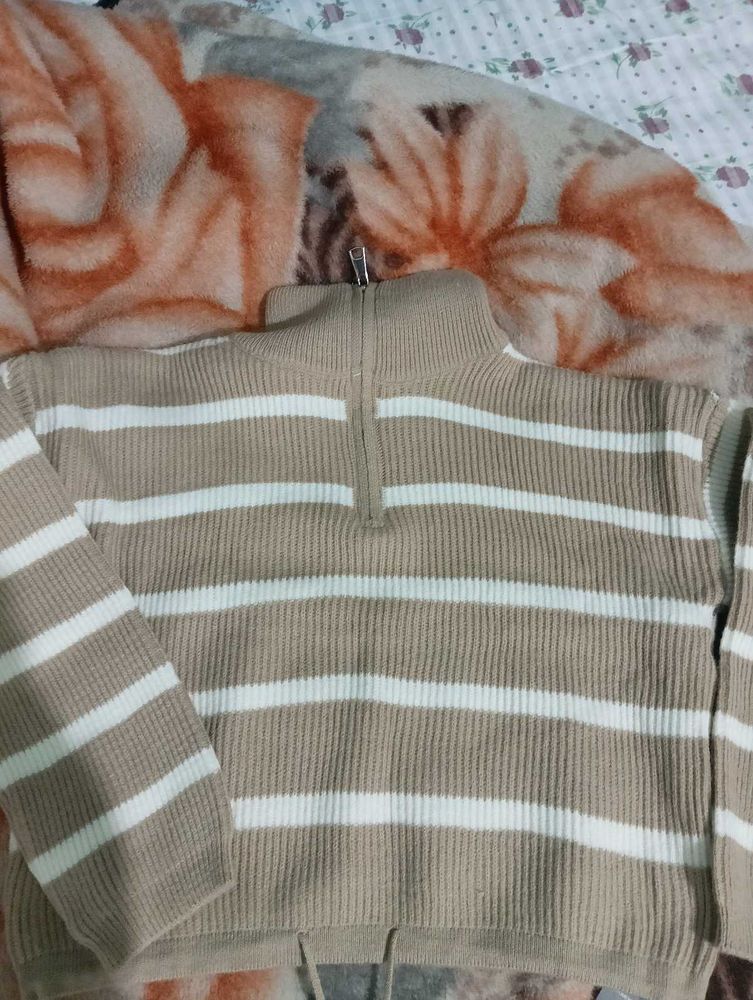 Striped Half-Zip Pullover