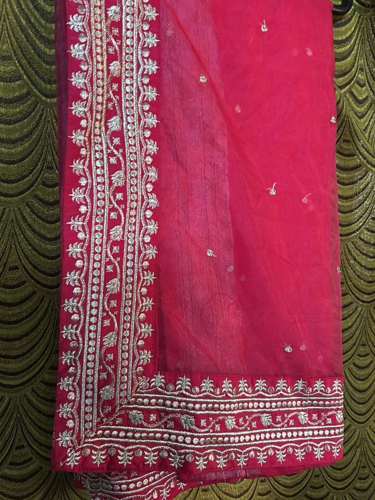 Pink Embroidered Dupatta