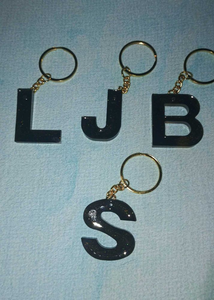 Resin Initial Keychains