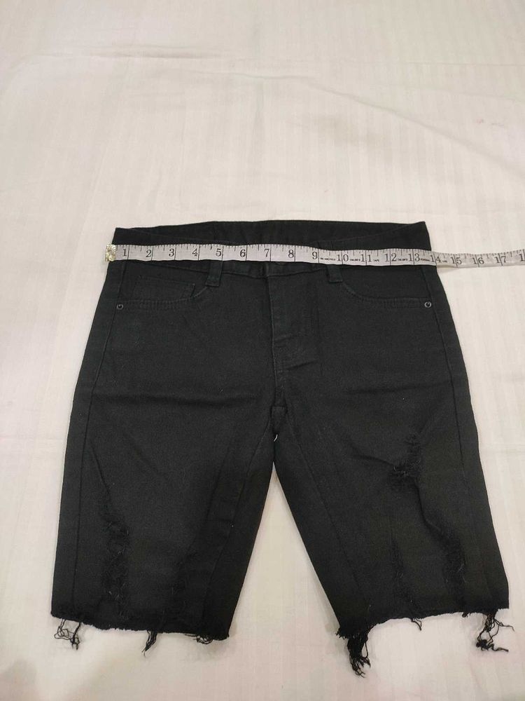 black shorts
