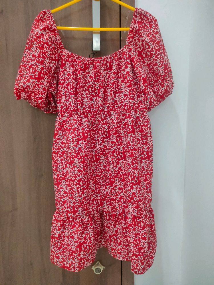 Red Floral Mini Dress❤️