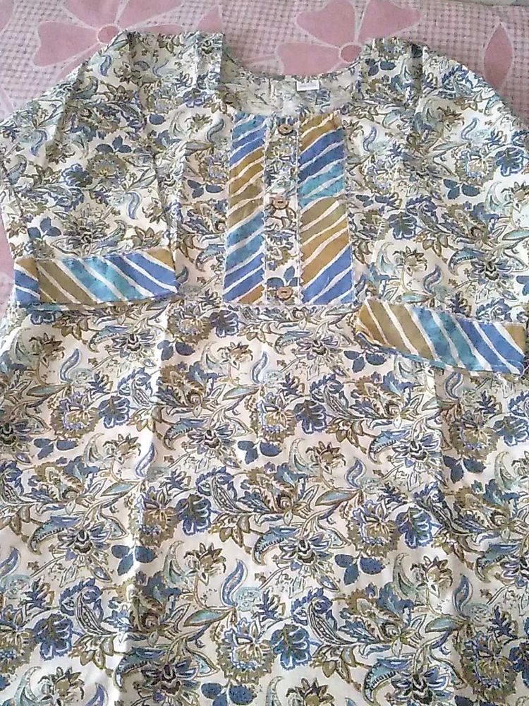 Cotton Straight Curti Pant Set