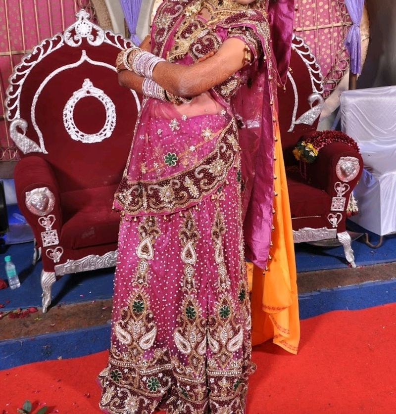 Gorgeous Pink &amp; Gold Lehenga