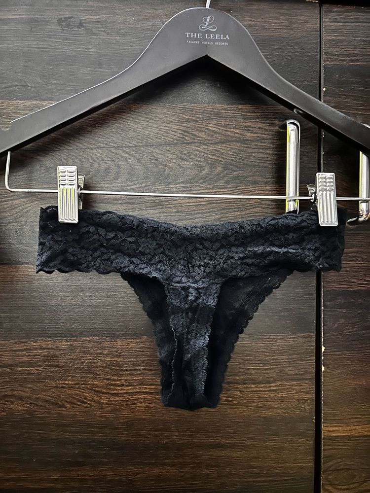 Black Lace Thong Panty