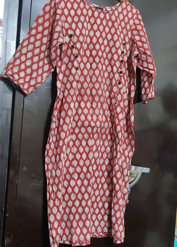 Rust Color Cotton Kurti For Girl Or Woman 42 Bust