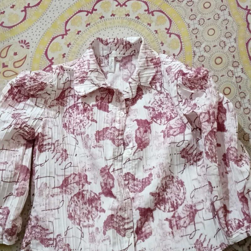 Patterned Crop Shirt