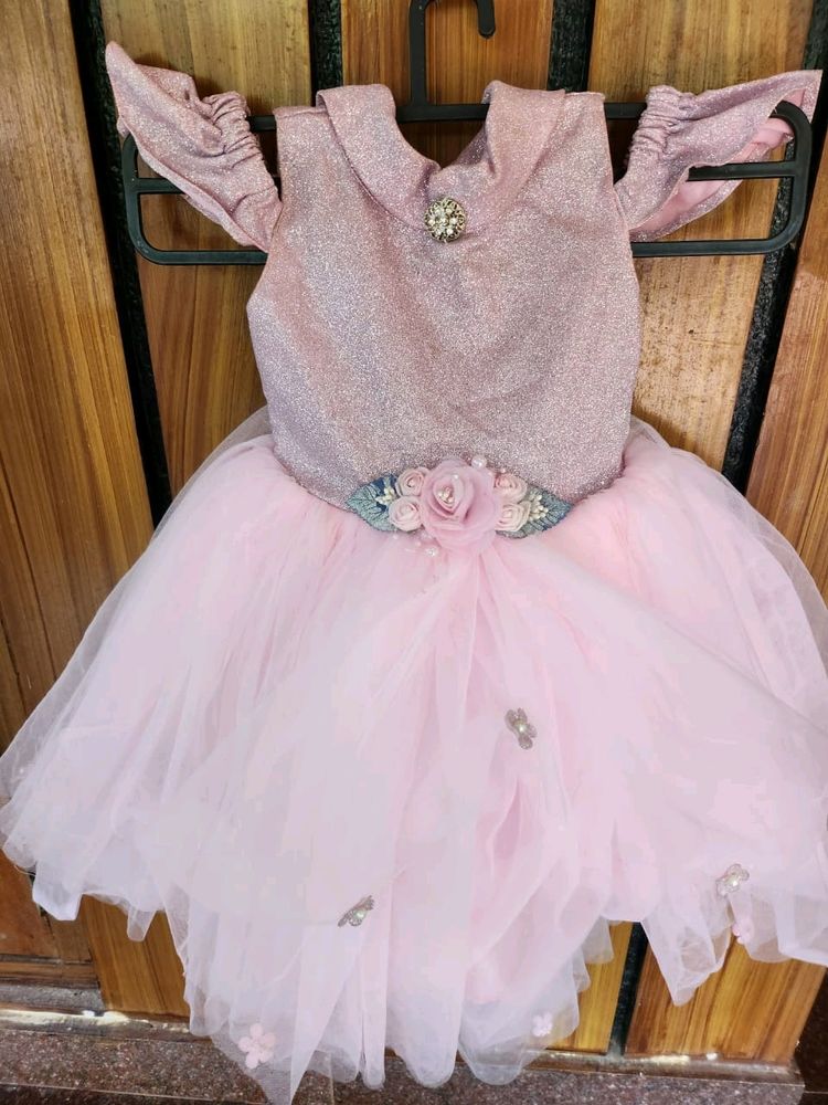 Designer Glitter Frock For 2-3 Yr Olds