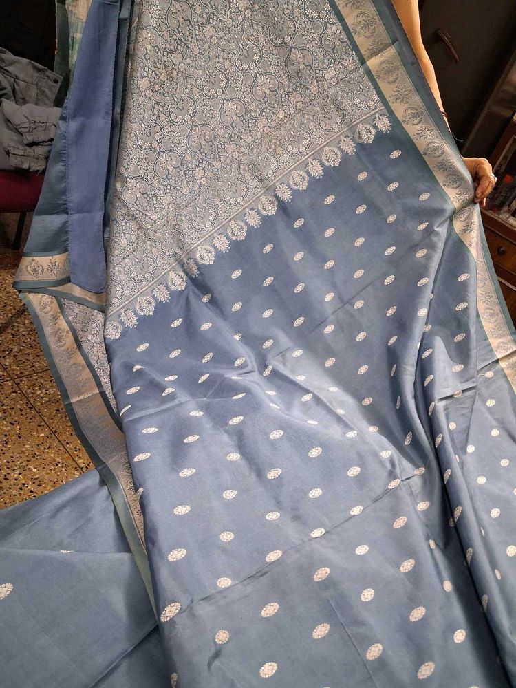 Elegant Blue Banarasi Silk Saree