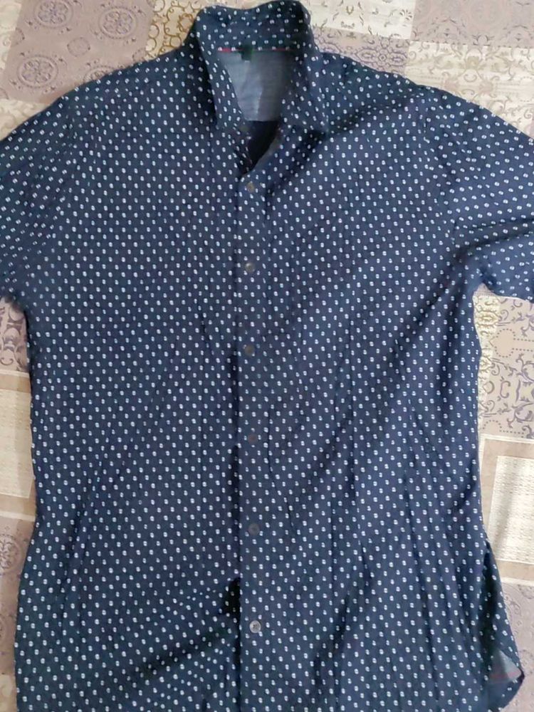 Navy Polka Dot Shirt