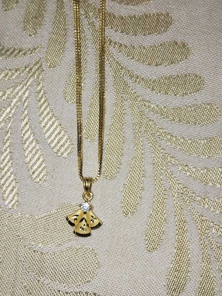 Gold Tone Angel Pendant Necklace